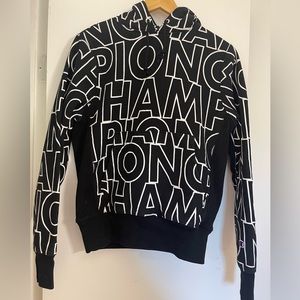 NWOT! Champion reverse weave all over print black hoodie men’s size small